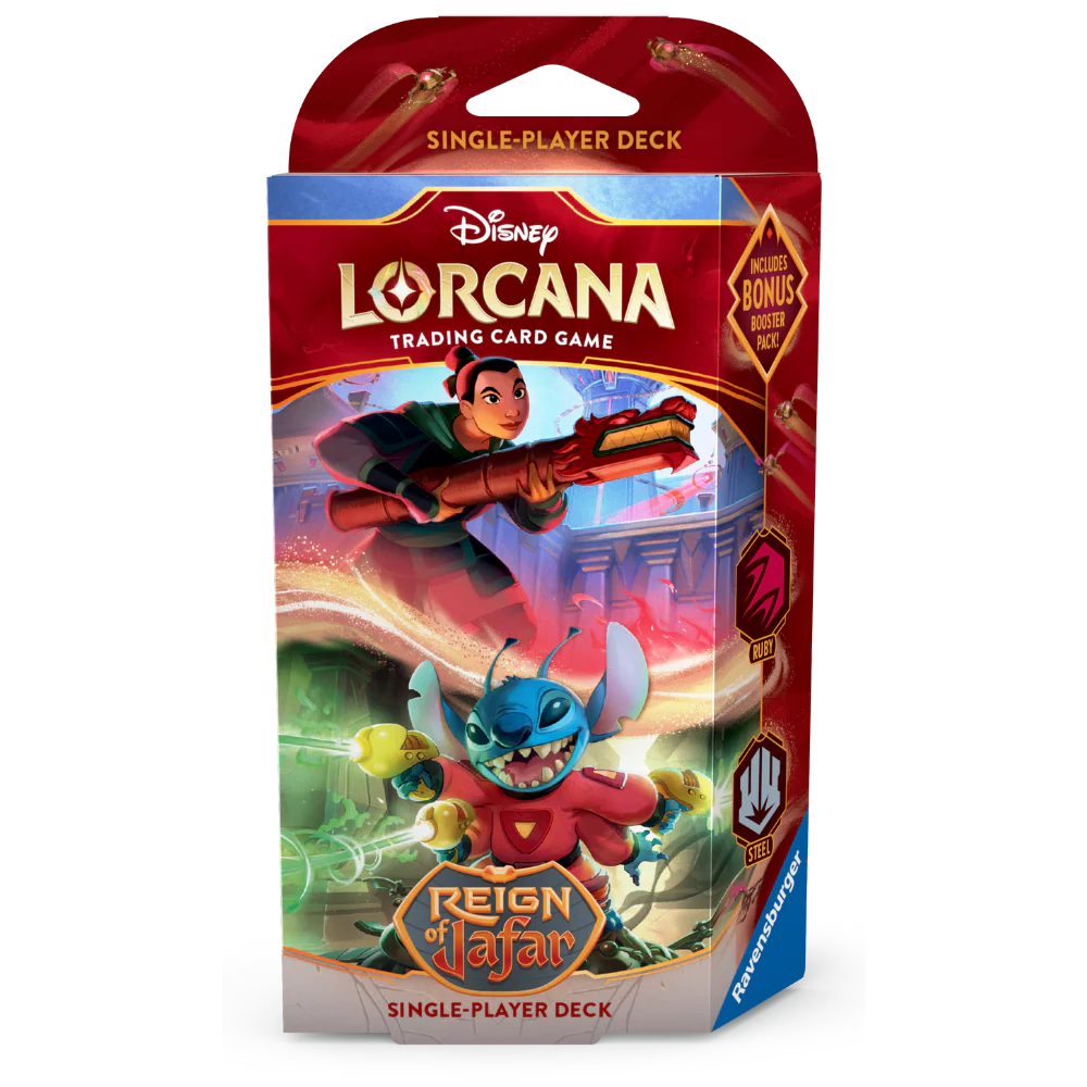 Disney Lorcana: Reign of Jafar Starter Deck - Ruby & Steel (Mulan & Stitch)