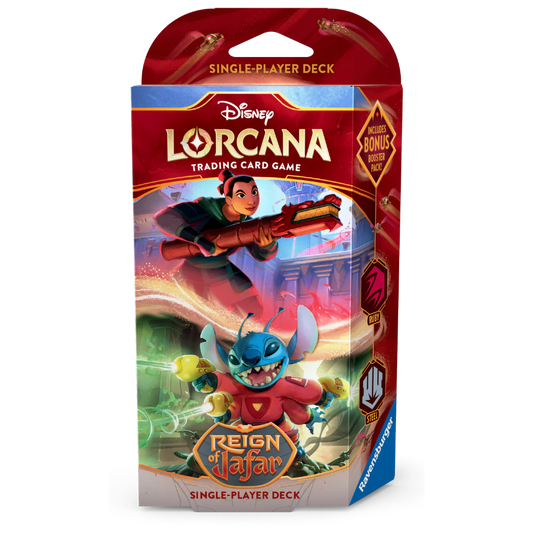 Disney Lorcana: Reign of Jafar Starter Deck - Ruby & Steel (Mulan & Stitch)
