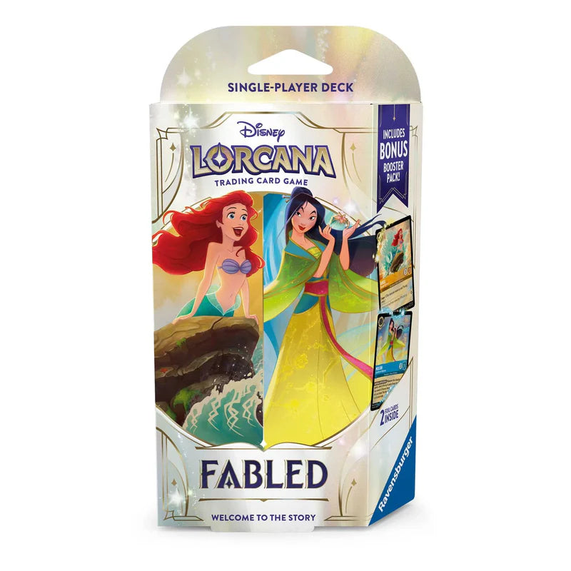 Disney Lorcana: Fabled Starter Deck - Amber & Sapphire (Arial & Mulan)